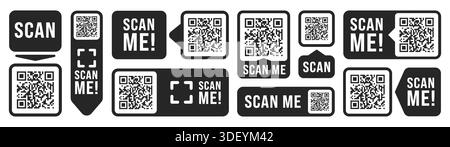 QR Code Ready to Use Isolated On White Background Stock Vector