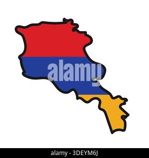 ARMENIA Map with flag in body Stock Vector