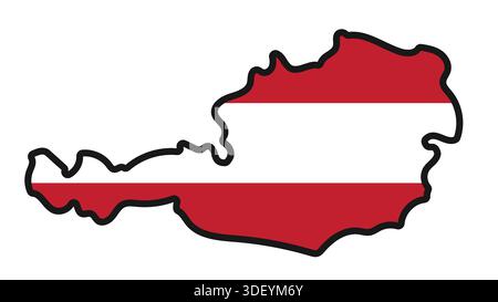 AUSTRIA Map with flag in body Stock Vector