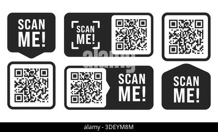 QR Code Ready to Use Isolated On White Background Stock Vector