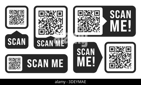 QR Code Ready to Use Isolated On White Background Stock Vector