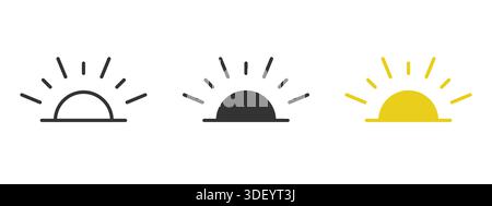 Set of Weather Icons Isolated On White Background Stock Vector