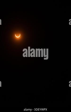 October 14, 2023 Annular solar eclipse over Monument Valley, AZ Stock Photo