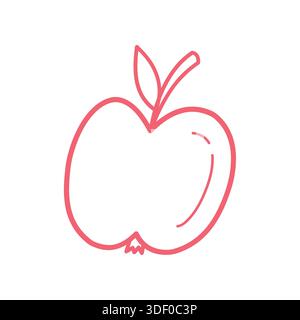Hand drawn apple isolated on white background. Stock Vector