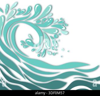 Hand drawn ocean wave. Vector illustration Stock Vector Image & Art - Alamy