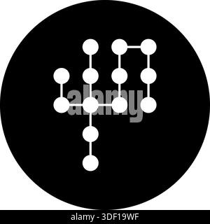 Circular Database Schema Icon - Silhouette Data Hierarchy and Network Symbol Stock Vector