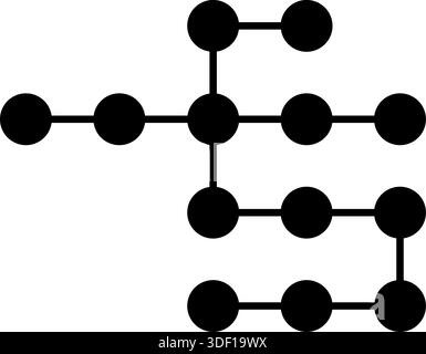 Database Schema Icon - Black Silhouette Data Structure and Logic Tree Symbol Stock Vector