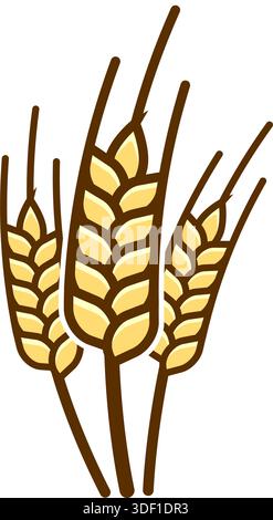 simple wheat ears logo symbol icon set vector on transparent background Stock Vector