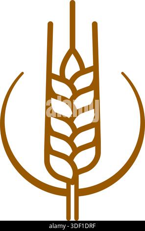 simple wheat ears grain agriculture logo symbol icon vector on transparent background Stock Vector