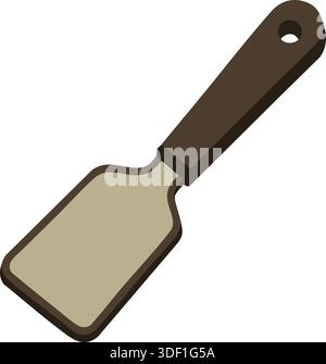 A compact paddle shaped cutting board with a rounded handle and hanging hole. Stock Vector
