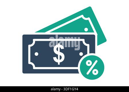 Commission icon. solid icon style. icon related to benefit. business elements vector illustration Stock Vector