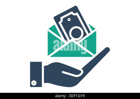 Salary icon. solid icon style. icon related to benefit. business elements vector illustration Stock Vector