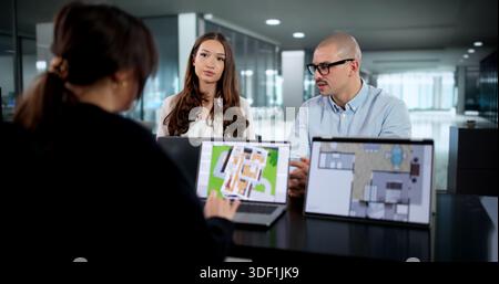 Innovative Design Team Uses CAD Software For House Construction Project. Stock Photo