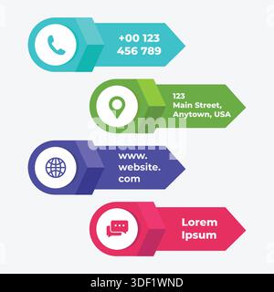 Business Concept with Mobile, Location, Website and Messaging Elements Stock Vector