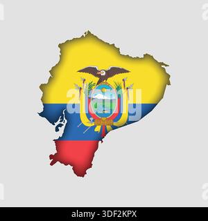 Ecuador Map with flag in body Stock Vector