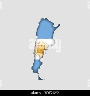 ARGENTINA Map with flag in body Stock Vector