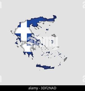 GREECE Map with flag in body Stock Vector
