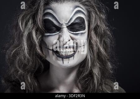 Halloween creative make up, smiling Stock Photo
