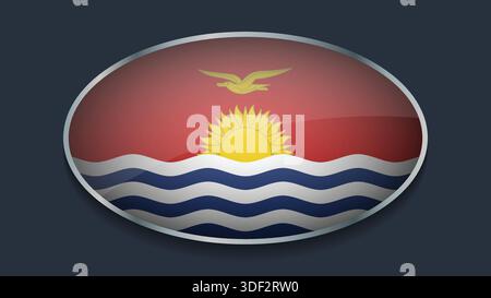 Eclipse Shape of KIRIBATI Flag with Original color Stock Vector