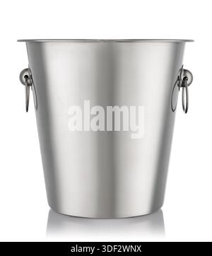 Empty champagne bucket for ice isolated on white background. File contains clipping path Stock Photo