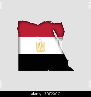 EGYPT Map with flag in body Stock Vector
