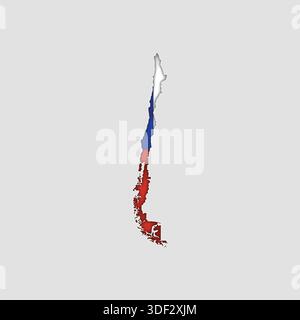 CHILE Map with flag in body Stock Vector