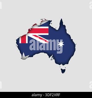 AUSTRALIA Map with flag in body Stock Vector