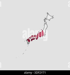 JAPAN Map with flag in body Stock Vector