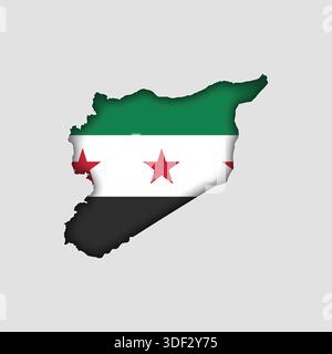 Syria Map with flag in body Stock Vector