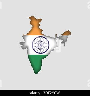 INDIA Map with flag in body Stock Vector