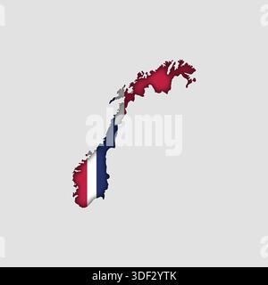 NORWAY Map with flag in body Stock Vector