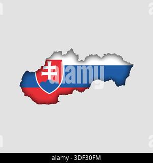 SLOVAKIA Map with flag in body Stock Vector