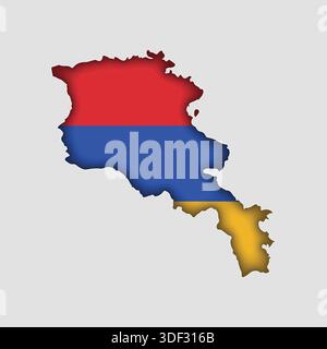 ARMENIA Map with flag in body Stock Vector
