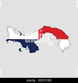 PANAMA Map with flag in body Stock Vector