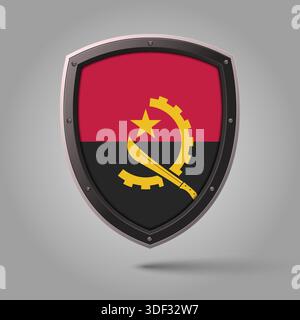 National Shield of ANGOLA Flag with Original color Stock Vector