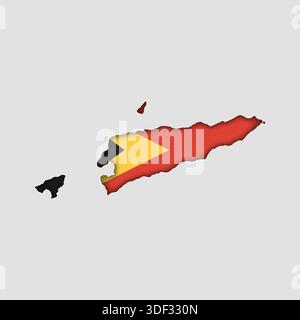 EAST TIMOR Map with flag in body Stock Vector