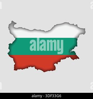 BULGARIA Map with flag in body Stock Vector