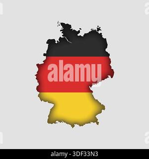 GERMANY Map with flag in body Stock Vector