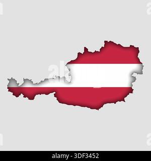 AUSTRIA Map with flag in body Stock Vector