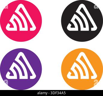 Initials a triangle logo or icon design template vector Stock Vector