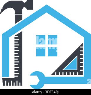 Real Estate logo, Builder logo, Roof Construction logo design template vector illustration Stock Vector