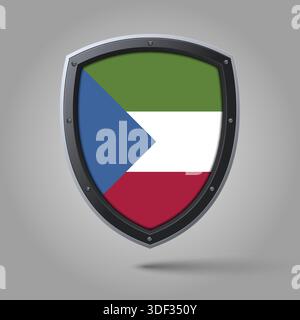 National Shield of EQUATORIAL GUINEA Flag with Original color Stock Vector