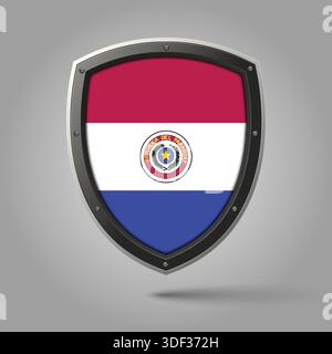 National Shield of PARAGUAY Flag with Original color Stock Vector