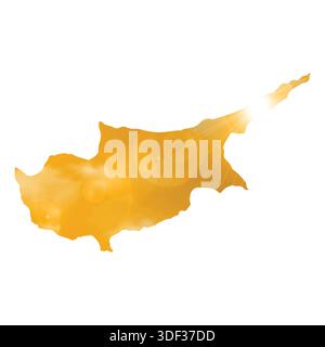 Map of CYPRUS with Beautiful Sun and Clouds in Body Stock Vector