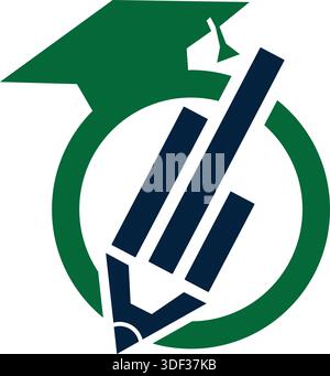pencil education learn logo design Stock Vector