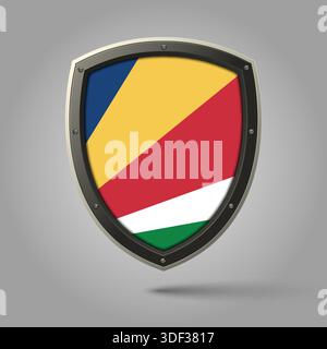 National Shield of SEYCHELLES Flag with Original color Stock Vector