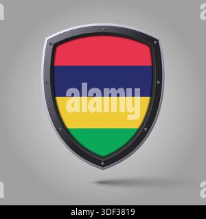 National Shield of MAURITIUS Flag with Original color Stock Vector