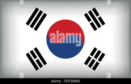 SOUTH KOREA Flag with Original color Stock Vector