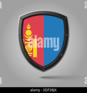 National Shield of MONGOLIA Flag with Original color Stock Vector