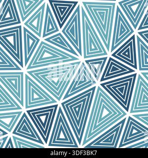 Triangles vector pattern. Multiple repeated inner triangles. Big shape size. Mono tone style. Seamless pattern. Stylish vector tiles. Stock Vector